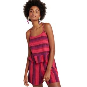 Anthropologie Romper‎ Amadi Womens M Pink Purple Jumpsuit Sleeveless Casual NWT
